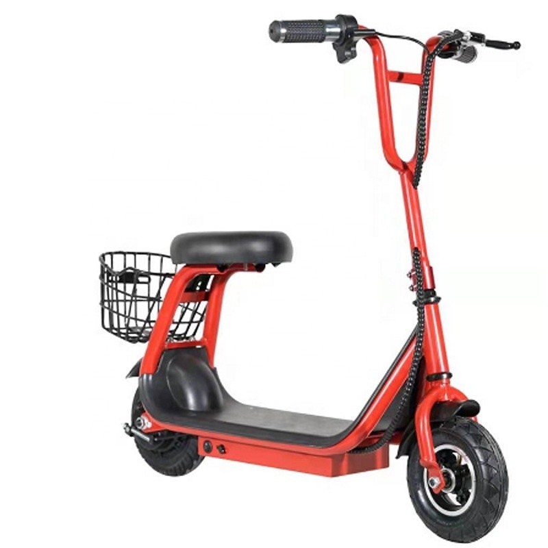 New Design Most Popular 8 Inch Electric Scooters Lithium Ion Battery Two-Wheel Electric Scooter With Basket And Seat