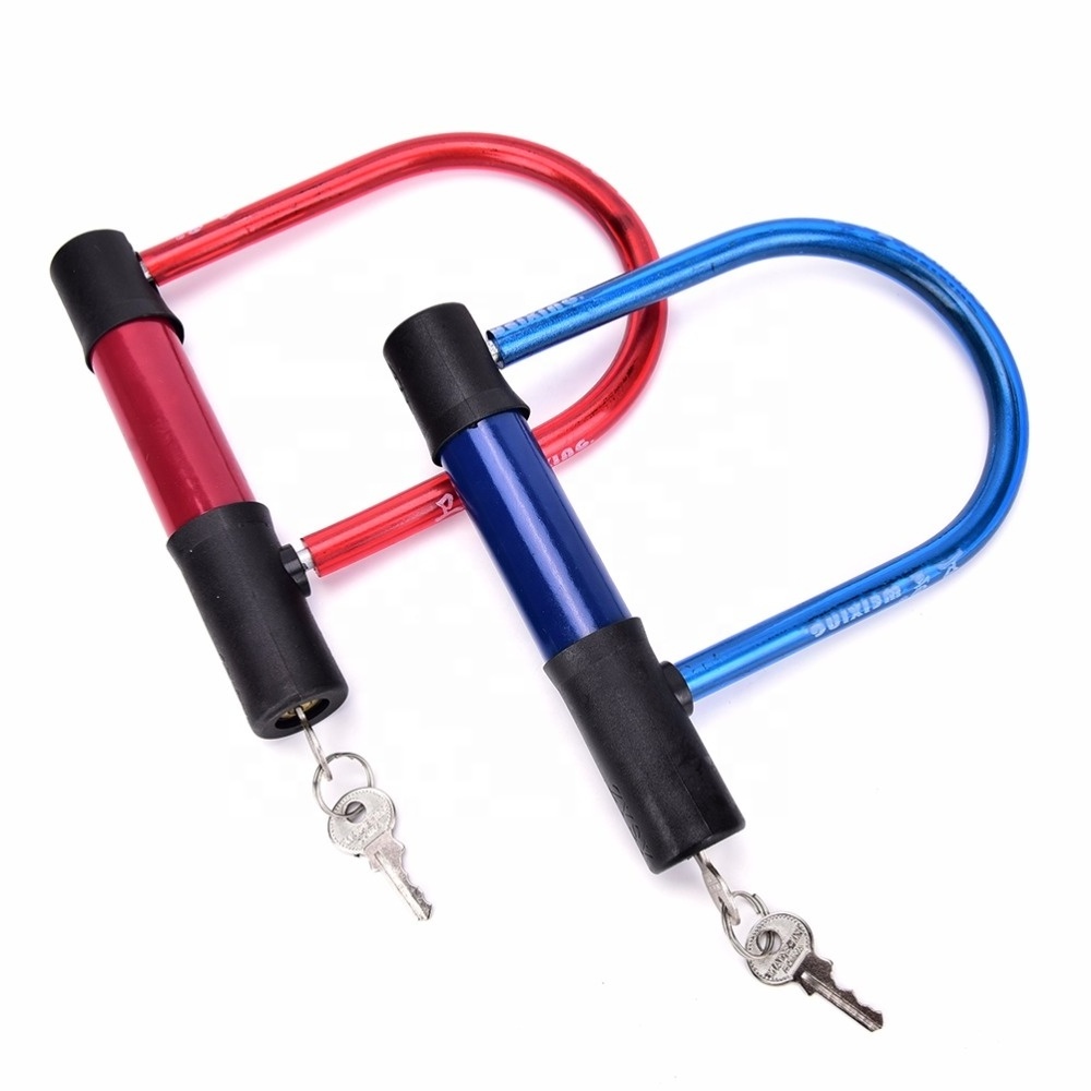 Bicycle Bike U Lock Chain Scooter Security Steel Motorcycle Cycling Cable Lock JWA Ulock Bike Lock with 2 Keys High Safety