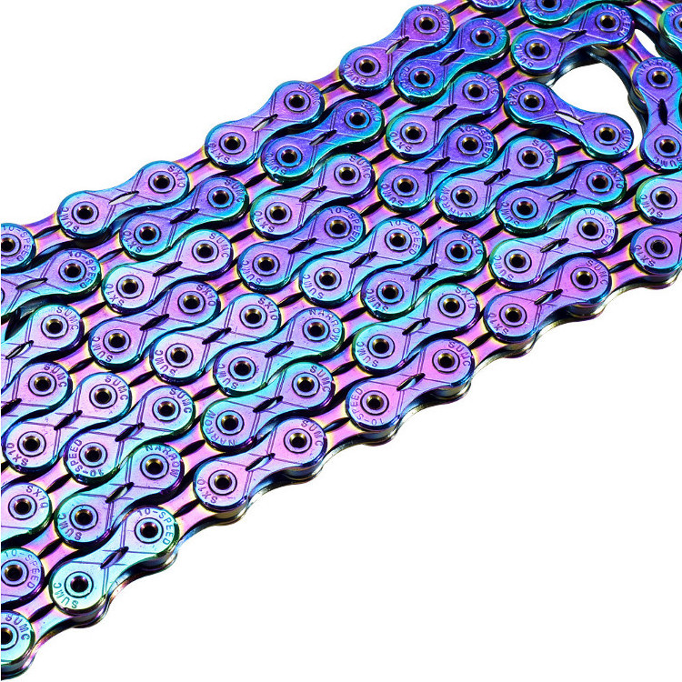 2021 SUMC 9/10/11/12 Speed Rainbow Chain Bicycle Chain Full Hollow Mountain Road Bike Chain