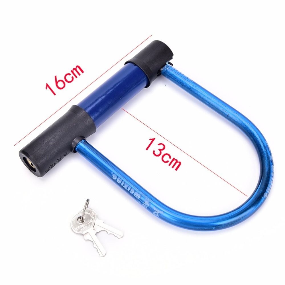 Bicycle Bike U Lock Chain Scooter Security Steel Motorcycle Cycling Cable Lock JWA Ulock Bike Lock with 2 Keys High Safety