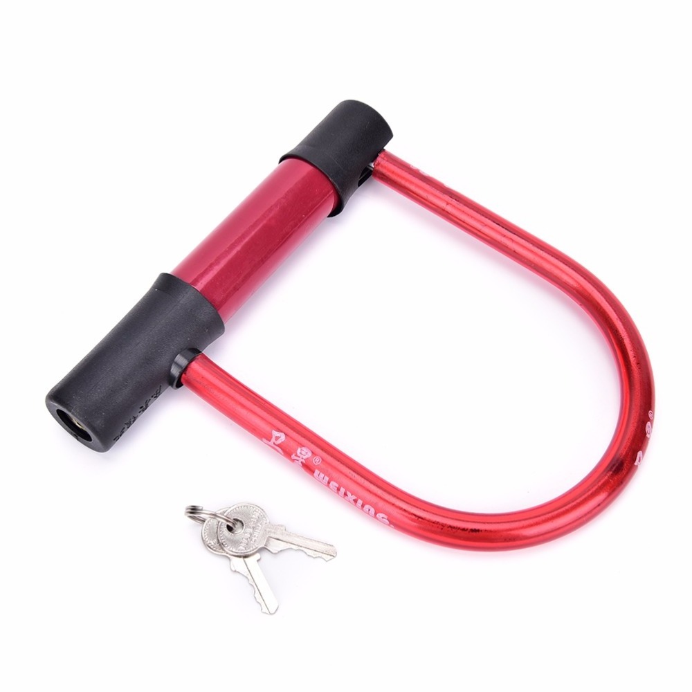 Bicycle Bike U Lock Chain Scooter Security Steel Motorcycle Cycling Cable Lock JWA Ulock Bike Lock with 2 Keys High Safety