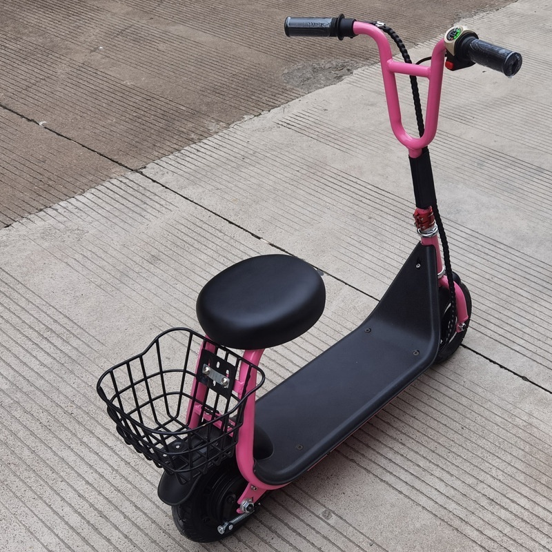 New Design Most Popular 8 Inch Electric Scooters Lithium Ion Battery Two-Wheel Electric Scooter With Basket And Seat