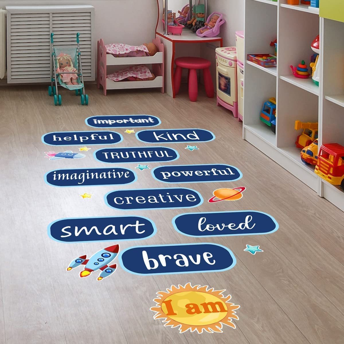 Custom Floor Decals Motivational Game Stickers Positive Saying Wall Decals Peel and Stick Wallpaper Classroom School