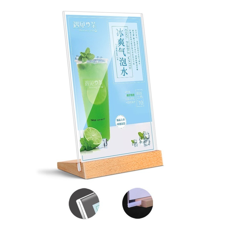 Acrylic Sign Holder Clear Table Menu Desktop Display Stand Paper Holder Table Top Sign Holder Acrylic Display Stand