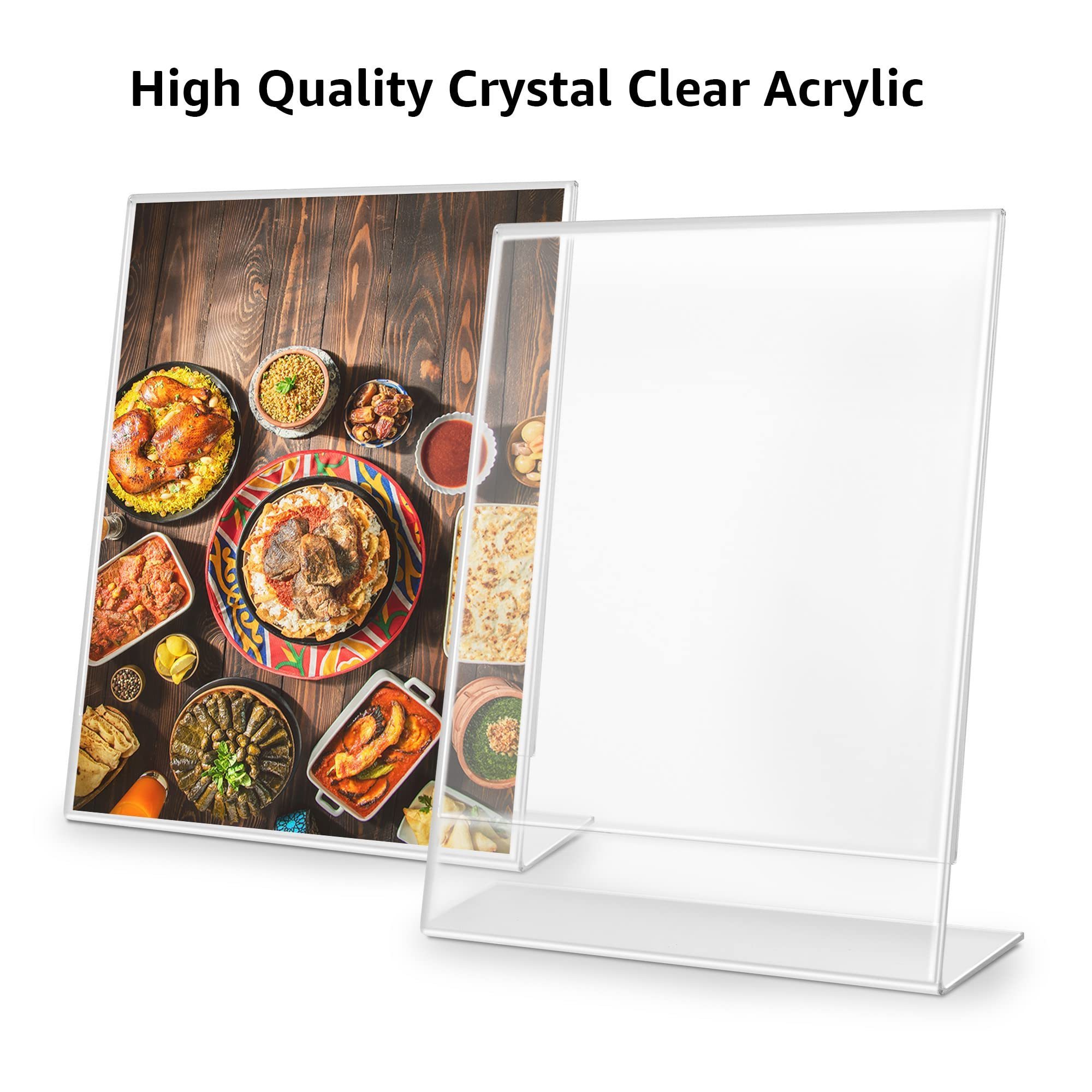 Table Top Desk Acrylic Sign Holder 8.5X11 Inches T Shape Display Stand Paper Menu Picture Holder A5 3 Pack Acrylic Display Frame