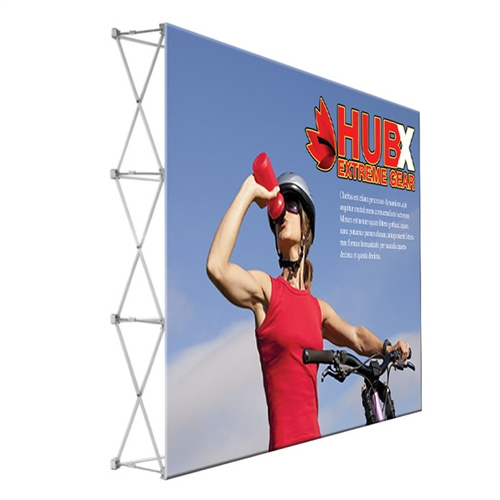 10ft  Pop Up Stand Tension Fabric Easy Tube Straight Booth Exhibit Backdrop Display Collapsible Banner Wall