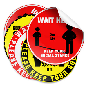 Custom Vinyl Floor Sticker   Keep Your Distance 6ft Wait Here Social Distancing Floor Sticker Decal