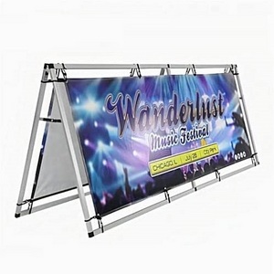 Portable Advertising Outdoor A Frame Aluminum Display Stand Double Side Vinyl Fabric Printing Pop up A Frame Banner