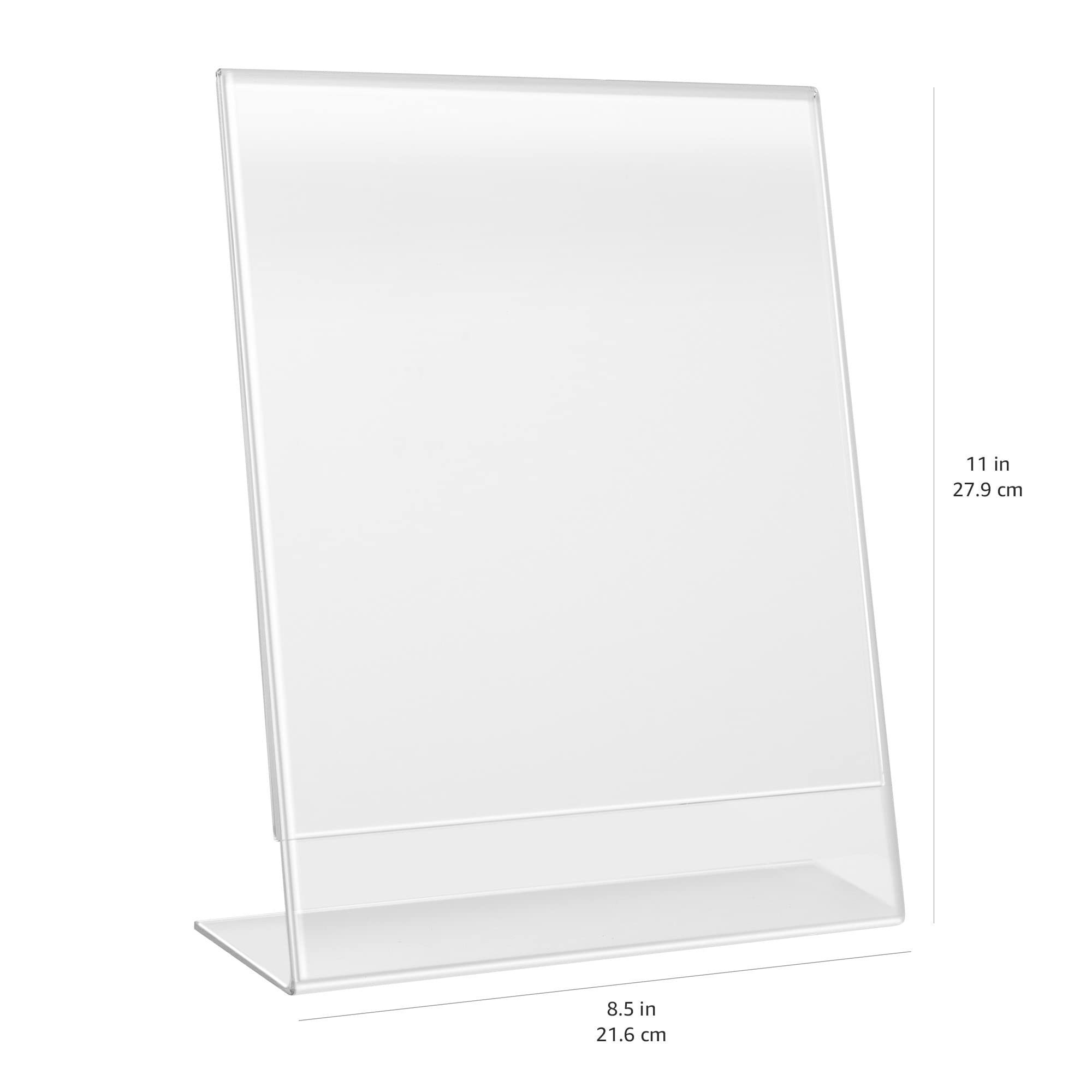 Table Top Desk Acrylic Sign Holder 8.5X11 Inches T Shape Display Stand Paper Menu Picture Holder A5 3 Pack Acrylic Display Frame