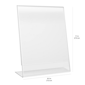 Table Top Desk Acrylic Sign Holder 8.5X11 Inches T Shape Display Stand Paper Menu Picture Holder A5 3 Pack Acrylic Display Frame