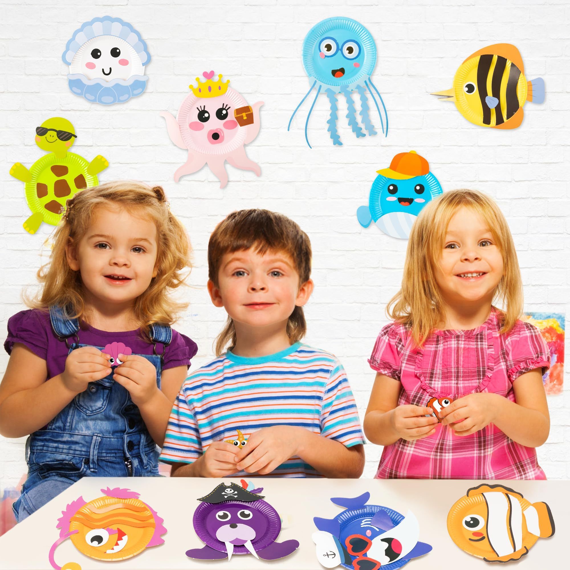 Decorations Preschool Classroom Activities DIY Handmade Sea Animal Crafts Toys Art Paper Plate Kit