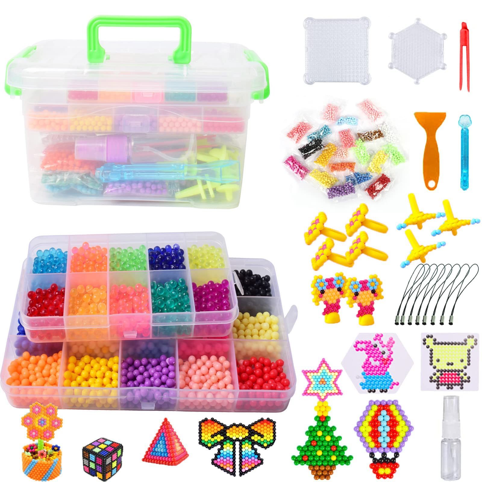 DIY Art Crafts Toys 24 Colors Fun cool  Fusible Refill Water Spray Beads Set Compatible with Beads for Kids