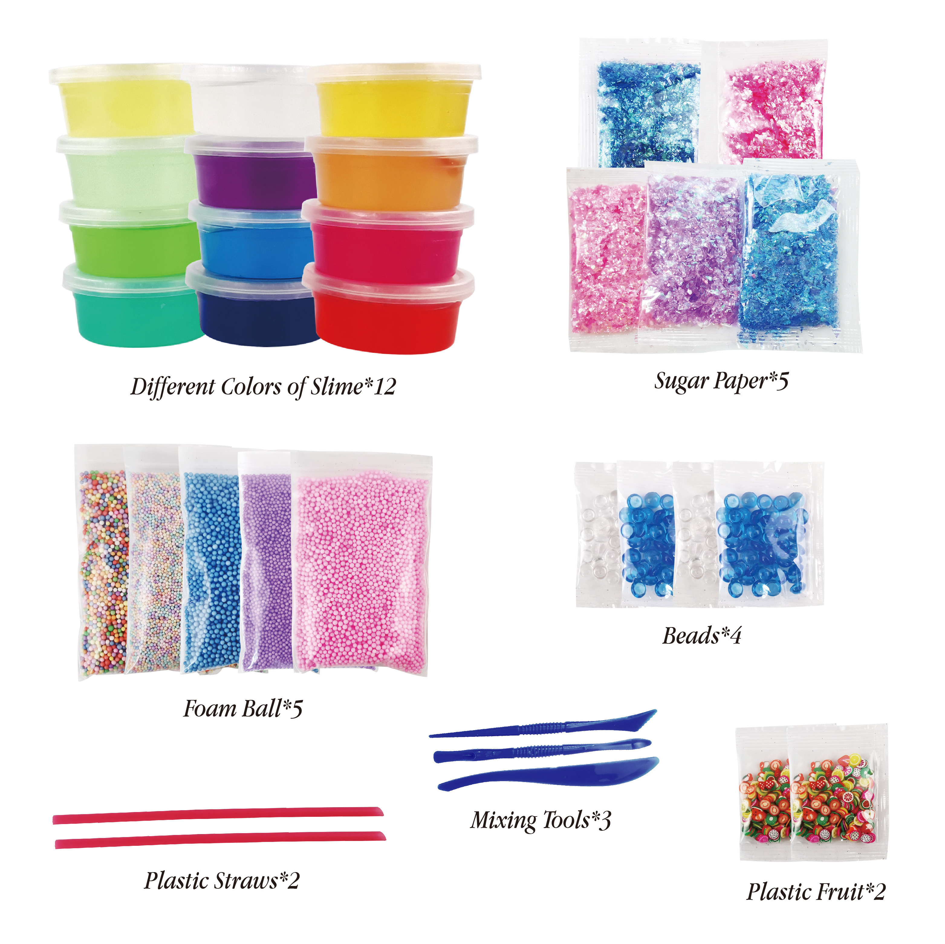 Educational Toy DIY Colorful Playdough Fluffy Floam Crystal Slime Making Kit For Kids