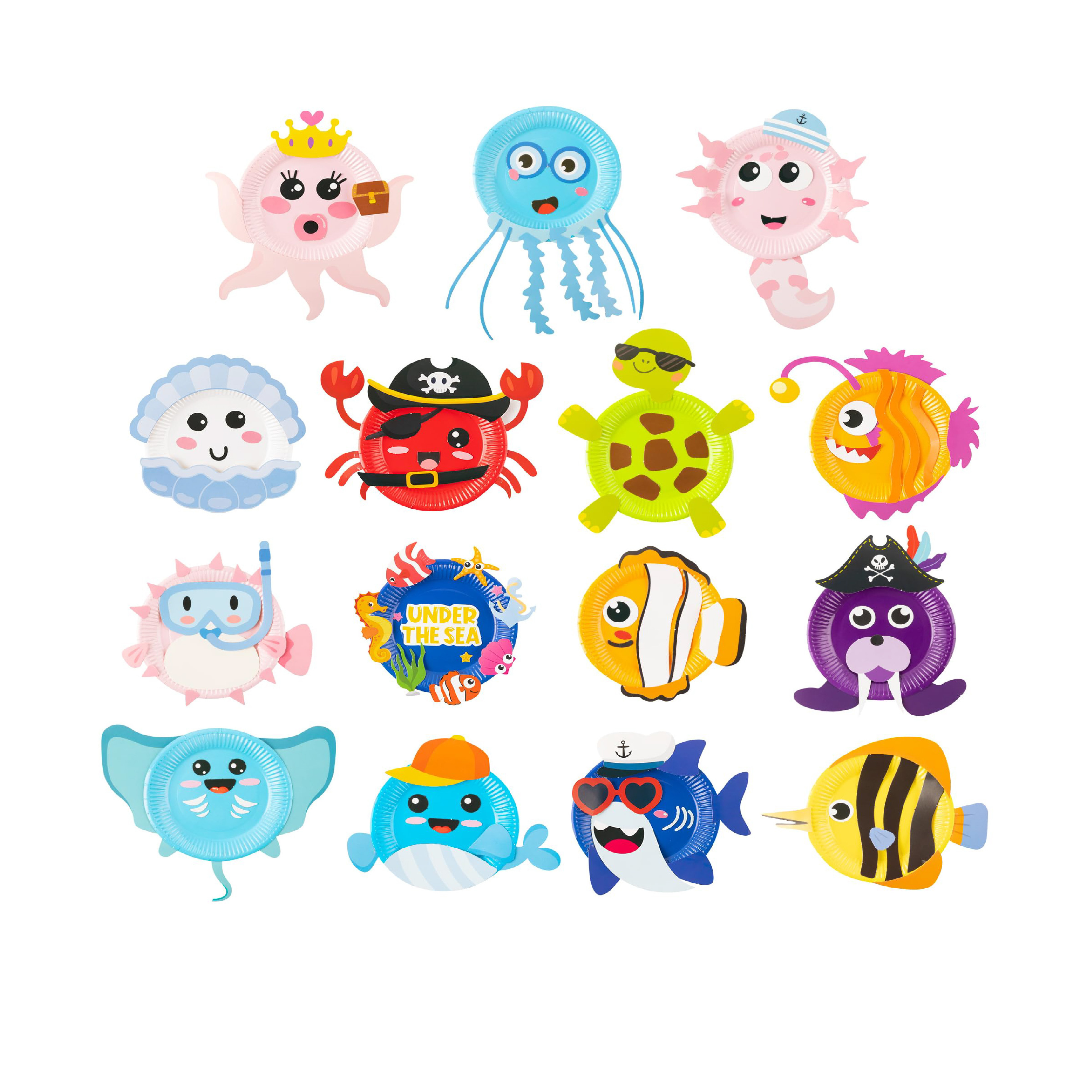 Decorations Preschool Classroom Activities DIY Handmade Sea Animal Crafts Toys Art Paper Plate Kit