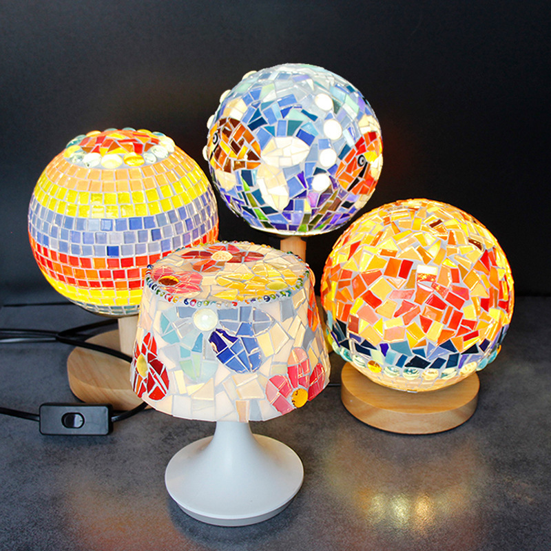 DIY Lamp Arts and Crafts Kit Creativity Rechargeable Turkish Table Lamp Make Your Own Mosaic Night Light Kit