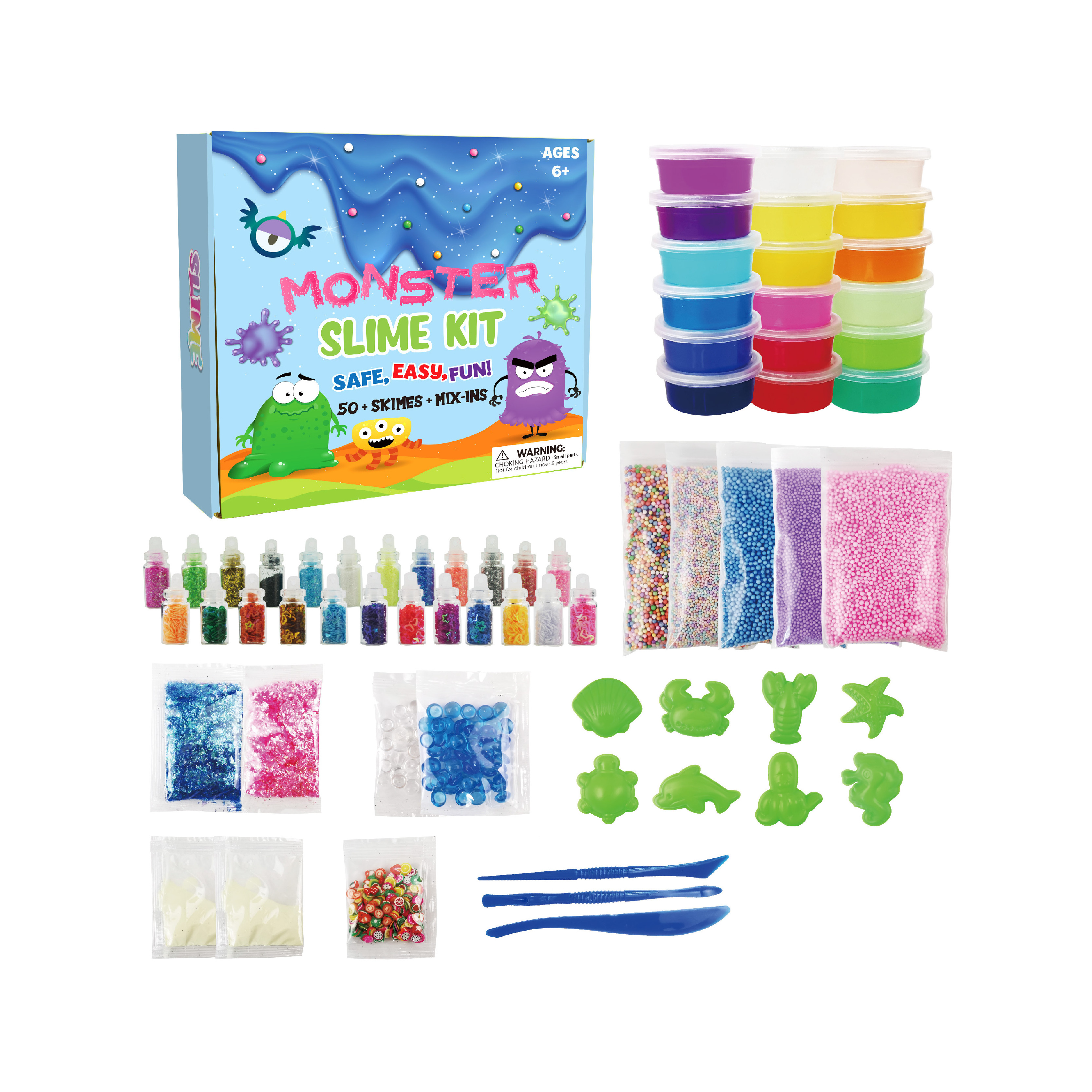 Wholesale Custom DIY Soft Butter Candy Stress Relief Fluffy Crystal Slime Making Kit With Foam Beads Balls