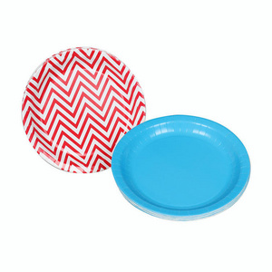 Eco-Friendly Disposable Greaseproof Cheap Printed Party Paper Dish Take Away Paper Plate