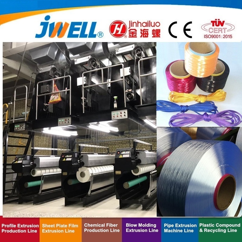 JWELL - POLYESTER PLASTIC STAPLE FIBER EXTRUDER MACHINE, HOLLOW PET STAPLE FIBER EXTRUSION LINE