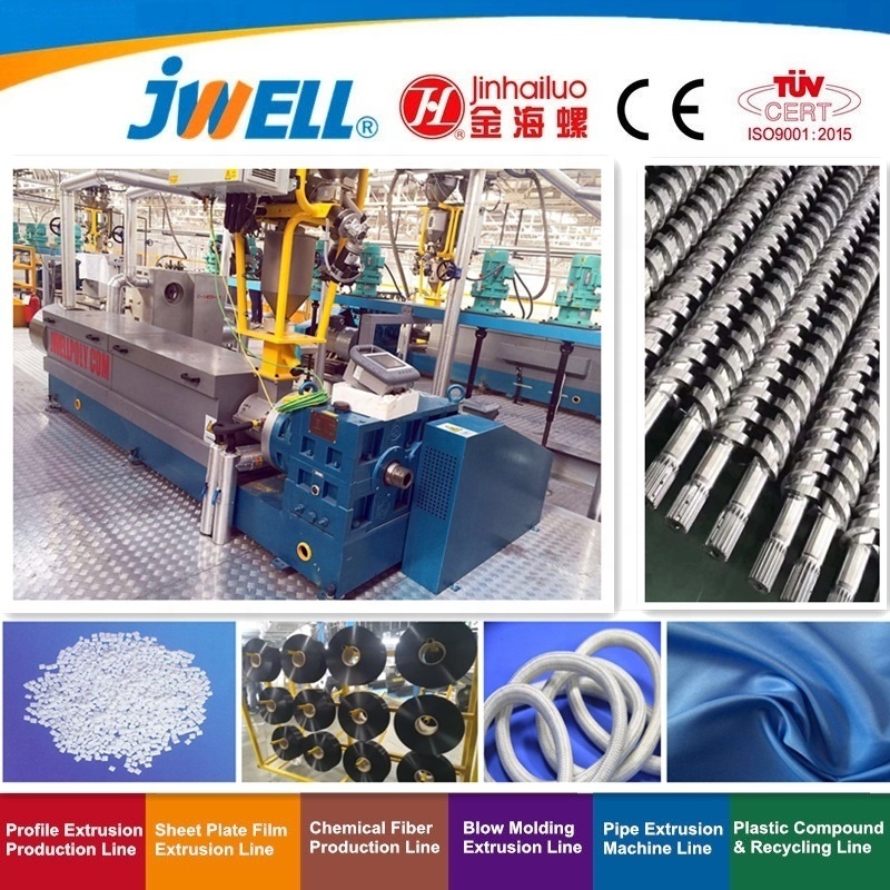 JWELL - POLYESTER PLASTIC STAPLE FIBER EXTRUDER MACHINE, HOLLOW PET STAPLE FIBER EXTRUSION LINE