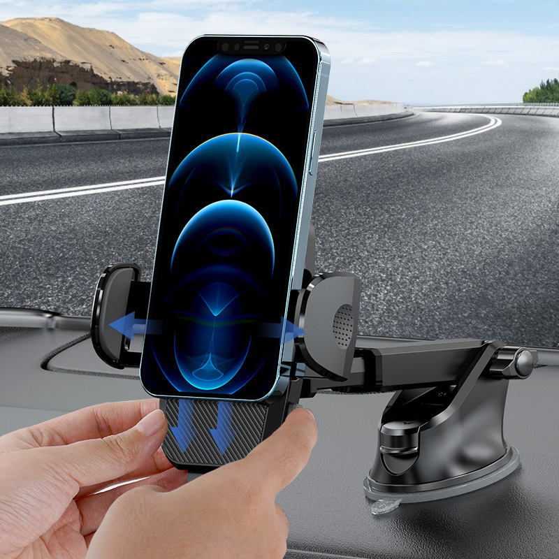 Car Mounted Mobile Phone Holder With Large Suction Cup And Multi-Directional Adjustment For Mobile Phone Navigation Stand