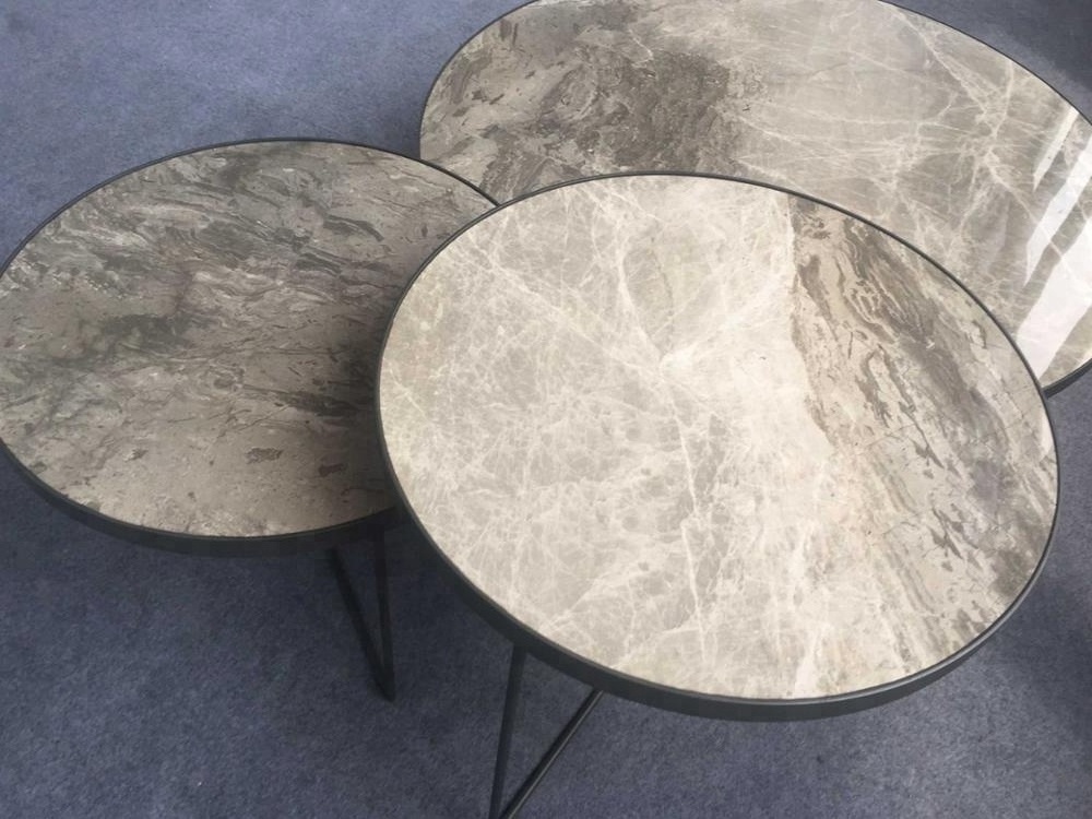 Round Side Coffee Tables Italian Rooms To Go Walnut Veneer Top Multifunction Extendable MDF Coffee Tables With Metal Legs