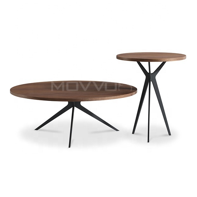 New Model Modern Living Room Furniture Simple Design Carbon Steel Base Convertible Round Marble Top Coffee Table