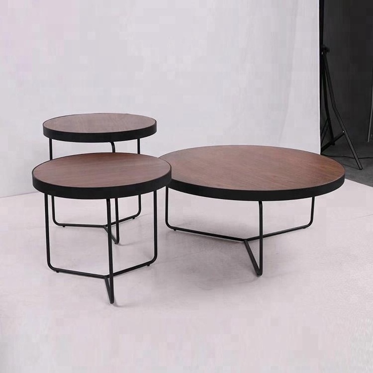 Round Side Coffee Tables Italian Rooms To Go Walnut Veneer Top Multifunction Extendable MDF Coffee Tables With Metal Legs