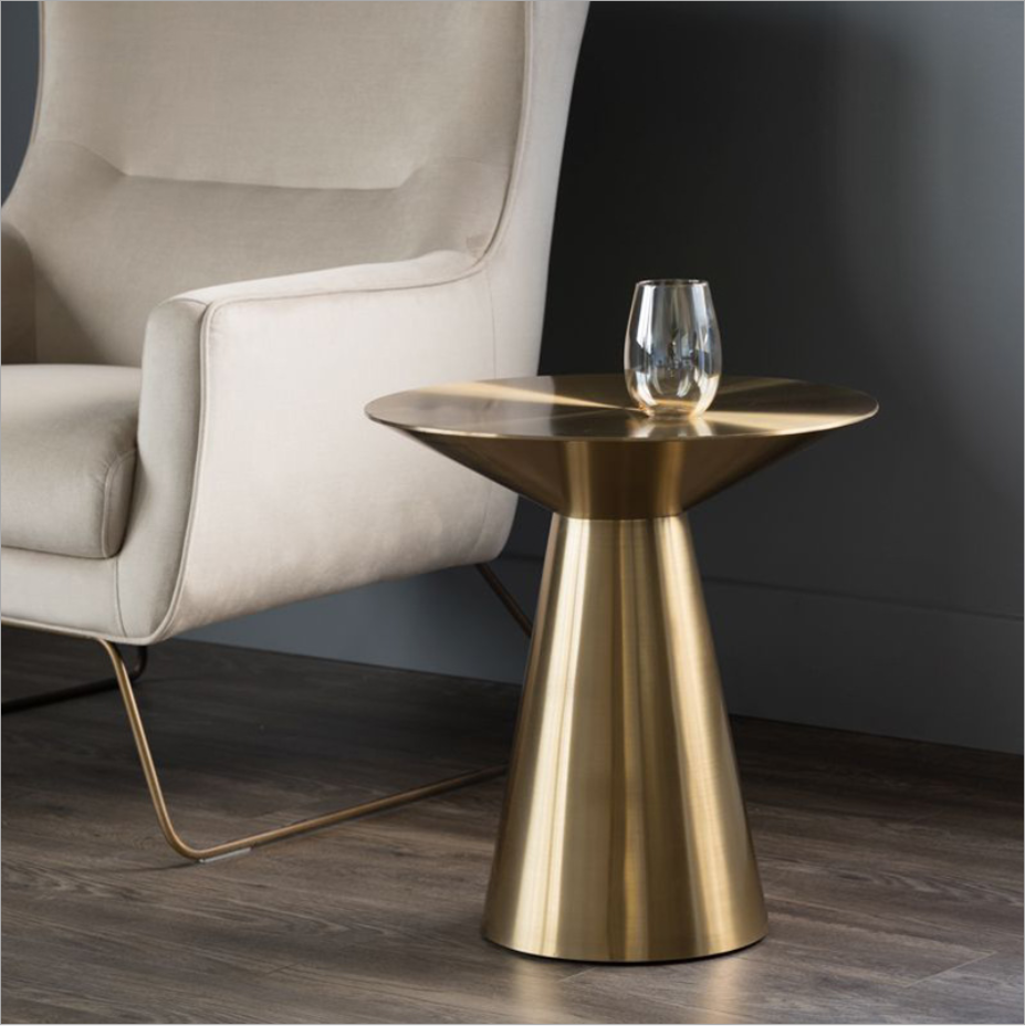 Hot sale new design gold side table modern golden stainless steel round side table