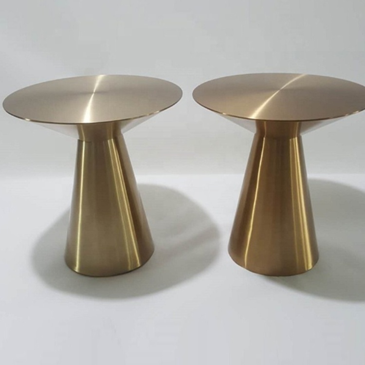 Hot sale new design gold side table modern golden stainless steel round side table