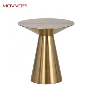 Hot sale new design gold side table modern golden stainless steel round side table