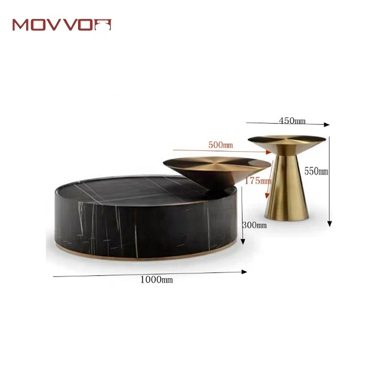 Hot sale new design gold side table modern golden stainless steel round side table