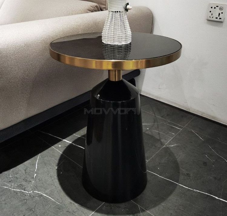 Modern Simple Side Designers Round Tea Table Living Room Leisure Office Reception marble top golden coffee side table