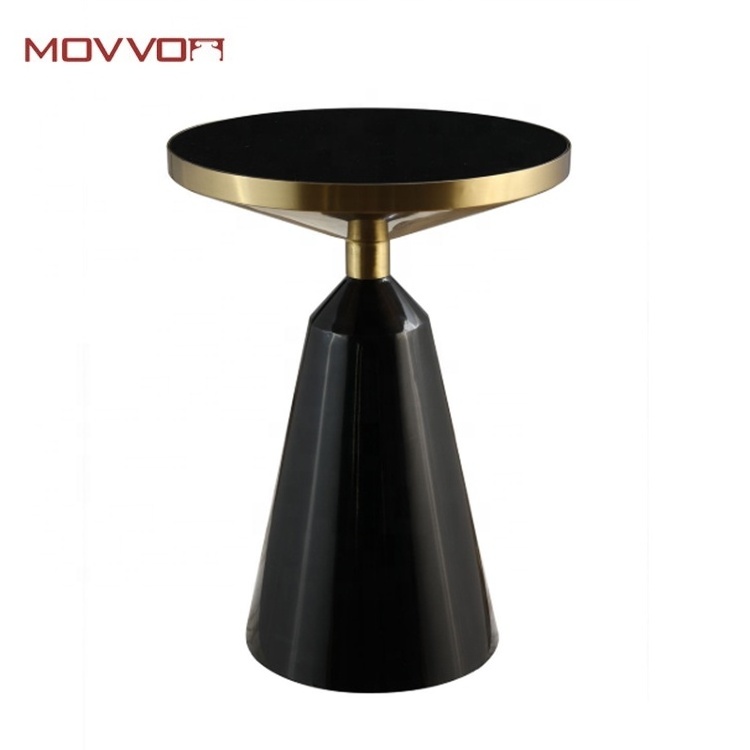 Modern Simple Side Designers Round Tea Table Living Room Leisure Office Reception marble top golden coffee side table