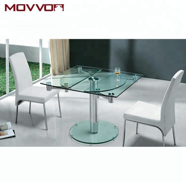 Most competitive producer adjustable pool glass Dining Table in expandable table