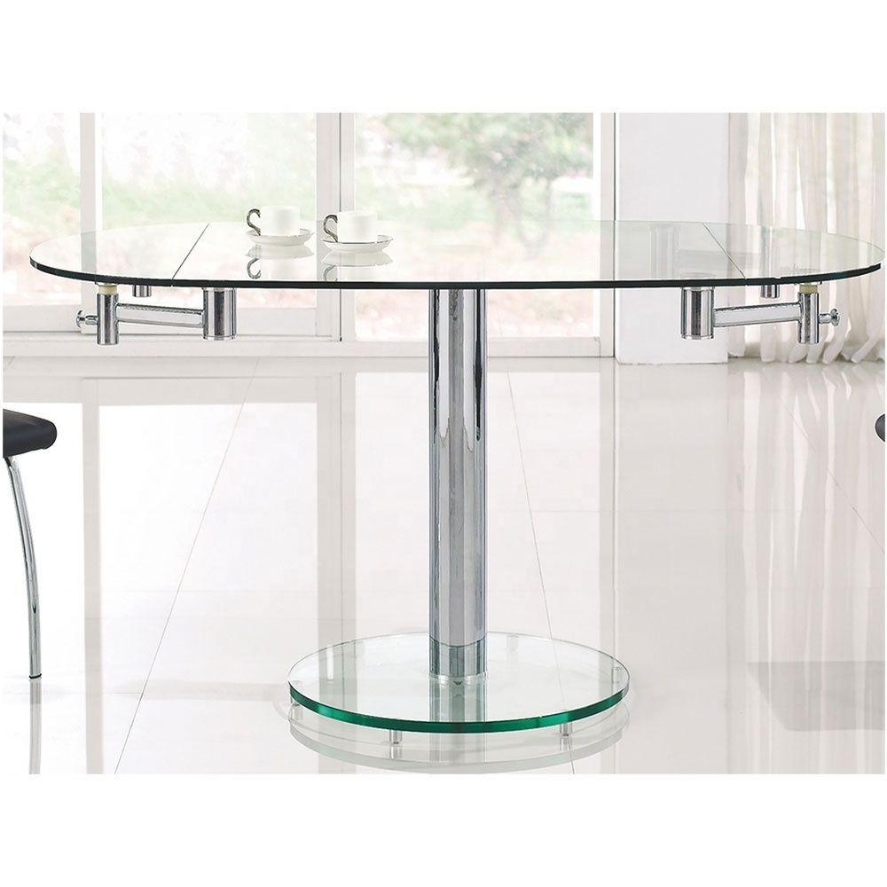 Most competitive producer adjustable pool glass Dining Table in expandable table