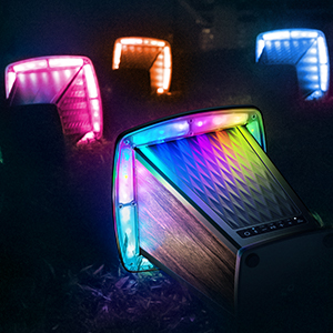 L17 Outdoor Waterproof Speakers Powerful Bass Garden speaker with Beat-Driven RGB Lights and Sync up to 100 Speakers