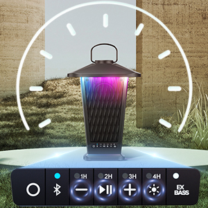 L17 Outdoor Waterproof Speakers Powerful Bass Garden speaker with Beat-Driven RGB Lights and Sync up to 100 Speakers