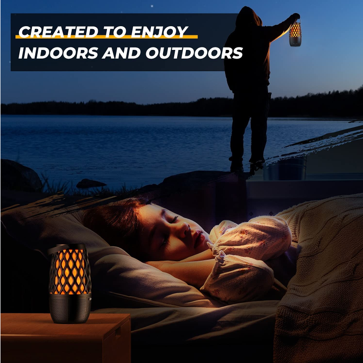 L12 Fashion Party Garden Portable Audio Player LED Flame light Wireless Bluetooths Lantern Speaker