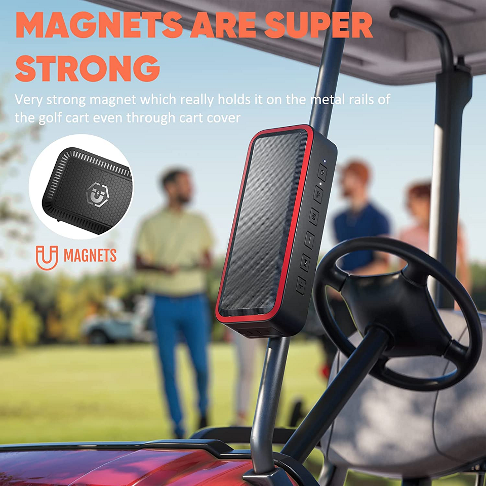 F30 Portable Wireless speaker IPX7 Outdoor Waterproof Rugged Magnetic golf cart bluetooths Speaker with Mounting hole