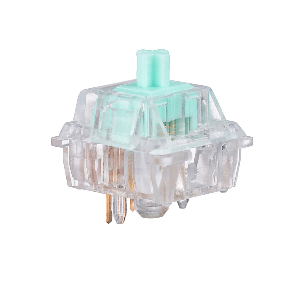 JWICK Linear Switch with Transparent Housing Aqua Teal Stem JWK Creamy Green L2 Mechanical Switches for DIY Keyboards