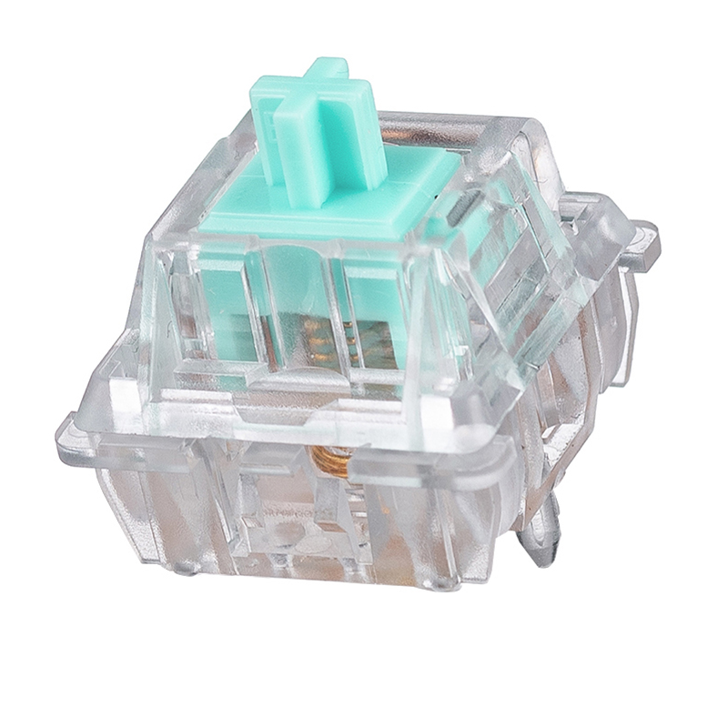 JWICK Linear Switch with Transparent Housing Aqua Teal Stem JWK Creamy Green L2 Mechanical Switches for DIY Keyboards