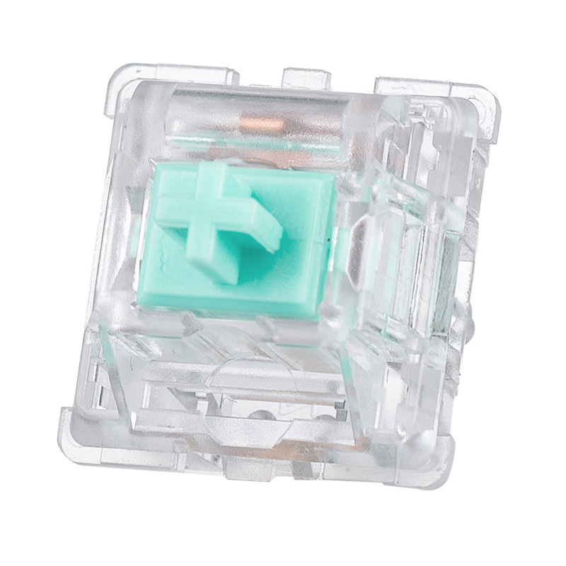 JWICK Linear Switch with Transparent Housing Aqua Teal Stem JWK Creamy Green L2 Mechanical Switches for DIY Keyboards