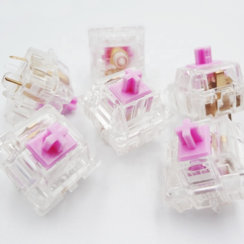 JWICK Mechanical Linear Keyboard Switch Opener JWK Creamy Pink L3 65g with Transparent Housing Key switch for Cherry MX