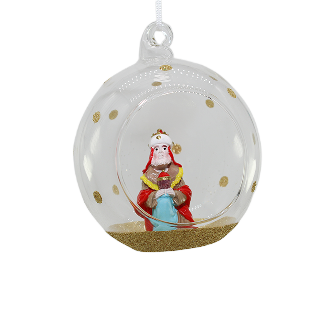 Bernard Owl Animal Resin Figurine Christmas Bauble Ball Glass Clear Ornament Fillable Sublimation Xmas Tree Ornament