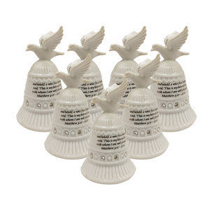 Best Selling Elegant Ceramic Christmas Tree Pendant Pigeon Bell Ornament For Christmas Tree Decorative Accessory