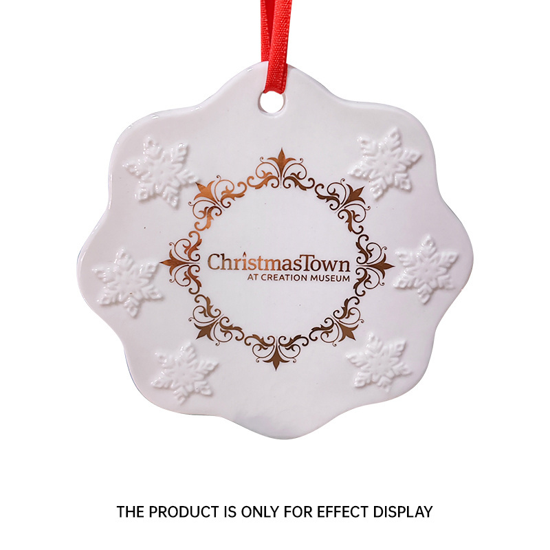 Customized DIY Picture Flat Ceramic Christmas Pendant Ornaments Festive Decor for Holiday Decor