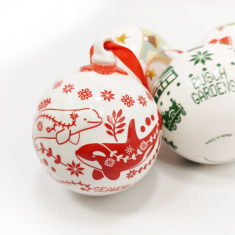 New arrival Christmas baubles ornaments decoration Hanging Ceramic Christmas Ball