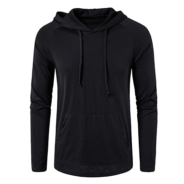 Custom Mens Athletic Long Sleeve Dri Black Fit Hoodies Stylish Men Wholesale Polyester Dry Training Fit Hoodies