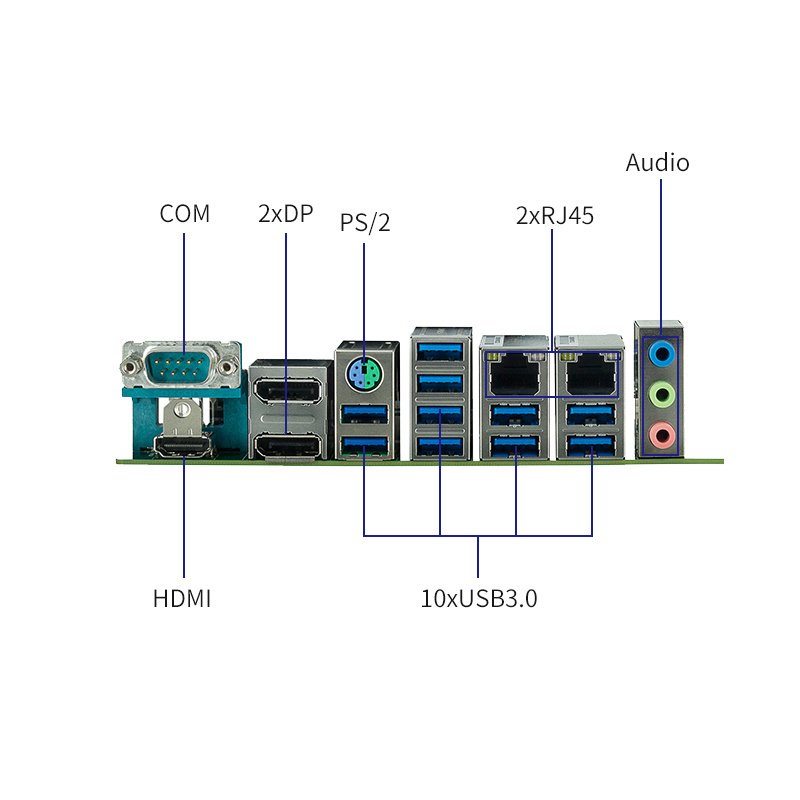 JWIPC W580/Q570 14USB 2GbE 6COM 22 Gigabit Ethernet Port 4SATA Dual GPU Cards LGA1200 Xeon  ATX Industrial Motherboard