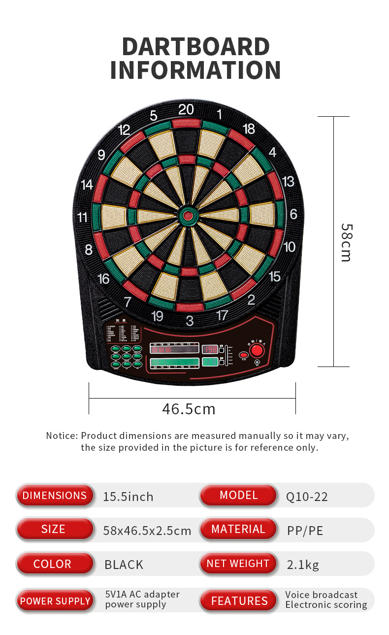 custom 15.5 Dartboard soft tip in stock electronic professional dart board